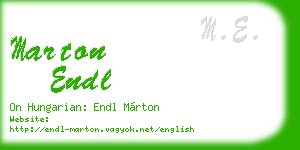 marton endl business card